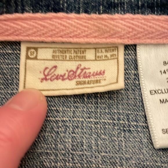 Levi Strauss Brand Girl's 4T Jean Denim Jacket Embroidered Floral - Picture 2 of 7